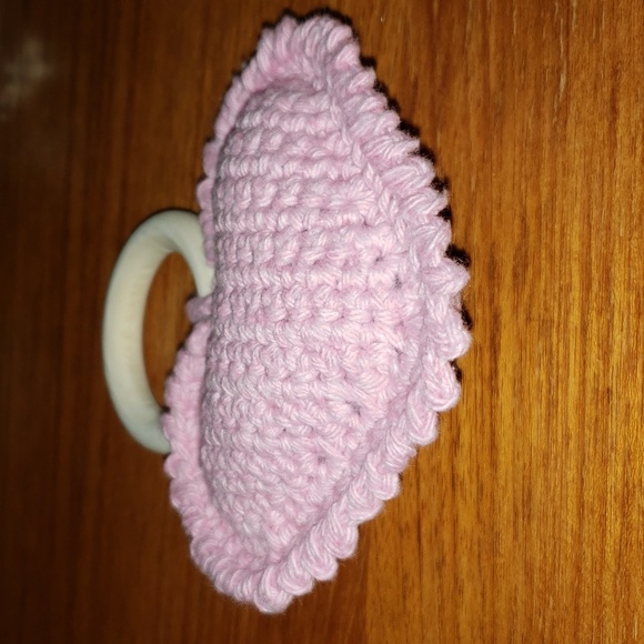 Crochet Heart Teething Rattle - Picture 3 of 6